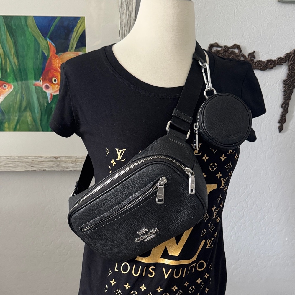 Coach Black Belt Bag with Coin Pouch Like Brand New